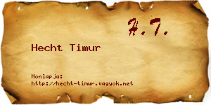 Hecht Timur névjegykártya